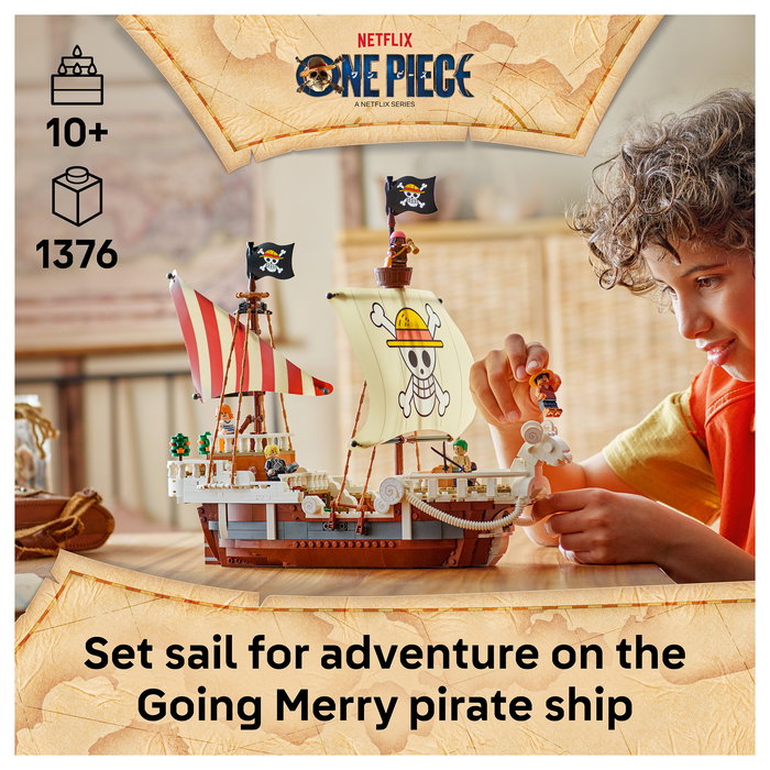 LEGO One Piece Barco Pirata Going Merry Juego de Construcción 75639, 1376 Piezas, Edad 10+
