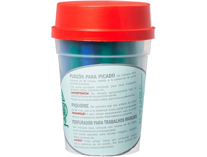Faibo Set de 25 Punzones para Picado con Punta de Plástico y Colores Surtidos