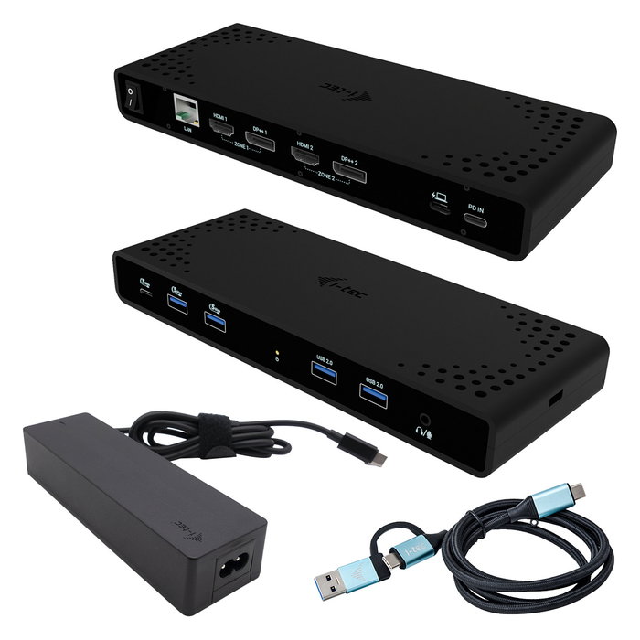 I-tec Dock Estación Acoplamiento Universal Dual 4K Display USB-C PD 85W, 2x HDMI, 2x DisplayPort, Gigabit Ethernet, Negro I-tec Dock Estación Acoplamiento Universal Dual 4K Display USB-C PD 85W, 2x HDMI, 2x DisplayPort, Gigabit Ethernet, Negro