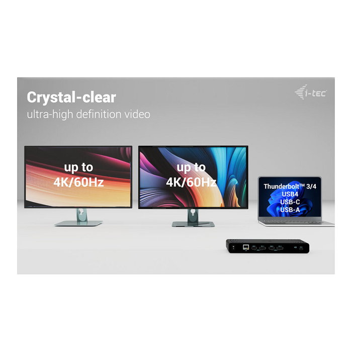 I-tec Dock Estación Acoplamiento Universal Dual 4K Display USB-C PD 85W, 2x HDMI, 2x DisplayPort, Gigabit Ethernet, Negro I-tec Dock Estación Acoplamiento Universal Dual 4K Display USB-C PD 85W, 2x HDMI, 2x DisplayPort, Gigabit Ethernet, Negro