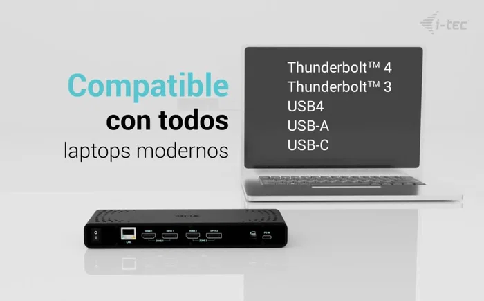 I-tec Universal Dual 4K Display Docking Station con Cargador USB-C 100W I-tec Universal Dual 4K Display Docking Station con Cargador USB-C 100W