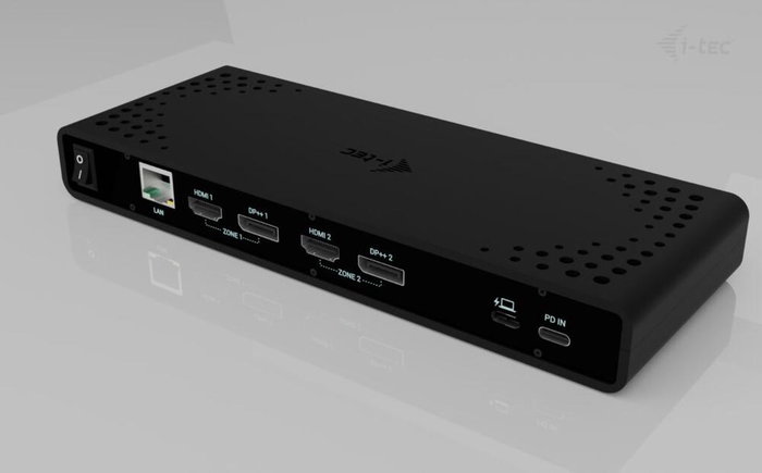 I-tec Universal Dual 4K Display Docking Station 2xDP 2xHDMI LAN Audio Power Delivery 85W + Cargador USB-C 100W