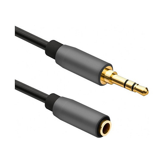 Helos 288712 Cable de extensión de audio 3,5mm de 1m, Negro Helos 288712 Cable de extensión de audio 3,5mm de 1m, Negro