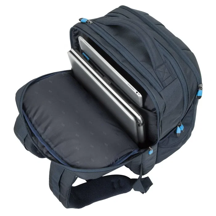 Rivacase 7861 Mochila para Portátil de 43,9 cm (17,3") Azul - Compartimento para Tableta, Resistente al Agua y Golpes, Poliéster