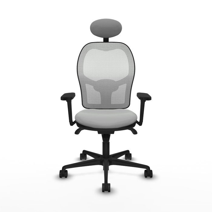 PIQUERAS Y CRESPO Silla de oficina Jorquera con mecanismo Sincro, Gris claro y Blanco