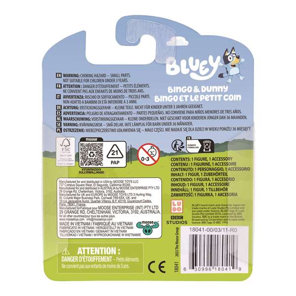 Moose Figura Básica de Bluey 6 cm Moose Figura Básica de Bluey 6 cm