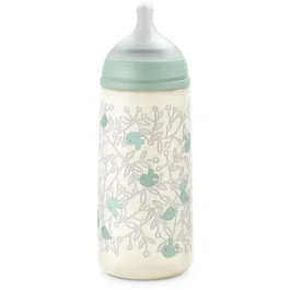 Suavinex Biberón Birdies - Tetina SX Pro L - 360 ml - Para bebés a partir de 6 meses - Verde