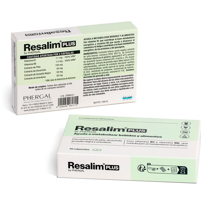 Resalim Resalim Plus Complemento Alimenticio Metabolizador Bebidas Alimentos Cápsulas 10 Unidades