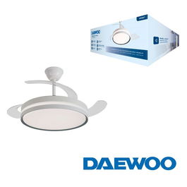 DAEWOO Ventilador de Techo con Aspas Retráctiles de 42 Pulgadas, LED 36W, Control por App, 3 Velocidades, Motor 30W
