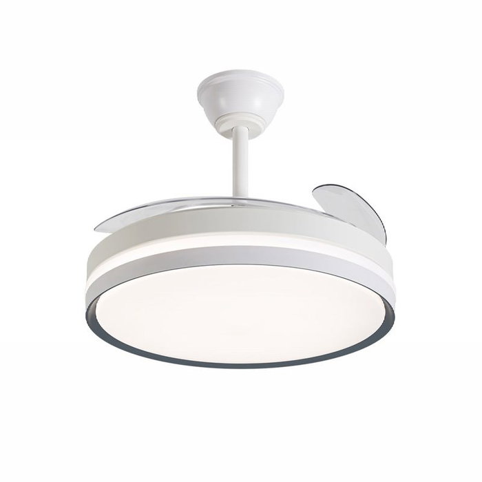 DAEWOO Ventilador de Techo con Aspas Retráctiles de 42 Pulgadas, LED 36W, Control por App, 3 Velocidades, Motor 30W