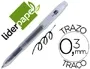 Liderpapel Bolígrafo Super Gel Punta 0,5 mm Negro Tinta Gel Cuerpo Translúcido Trazo 0,3 mm