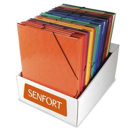 Carpeta De Gomas Y Solapas Senfort Laser Carton Plastificado Brillo Fº Surtido Expositor De 24