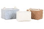 DKD Home Decor Set de 3 Cestas de Poliéster - Beige, Gris y Mostaza