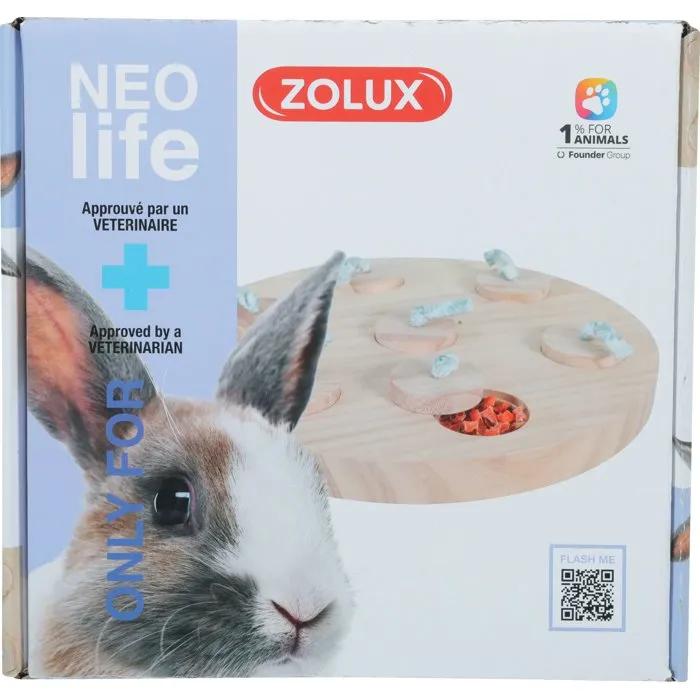 ZOLUX Bandeja de madera para golosinas ZOL1700515056488 - Juguete de actividades para estimulación y enriquecimiento