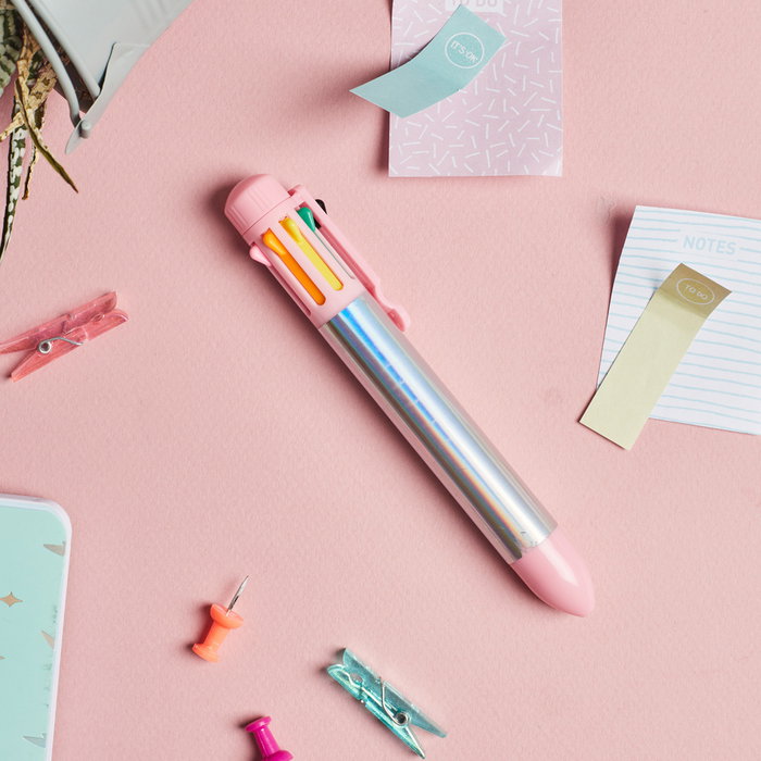 The Concept Factory Bolígrafo 8 Colores Holográfico Tornasolado My Funny Papet