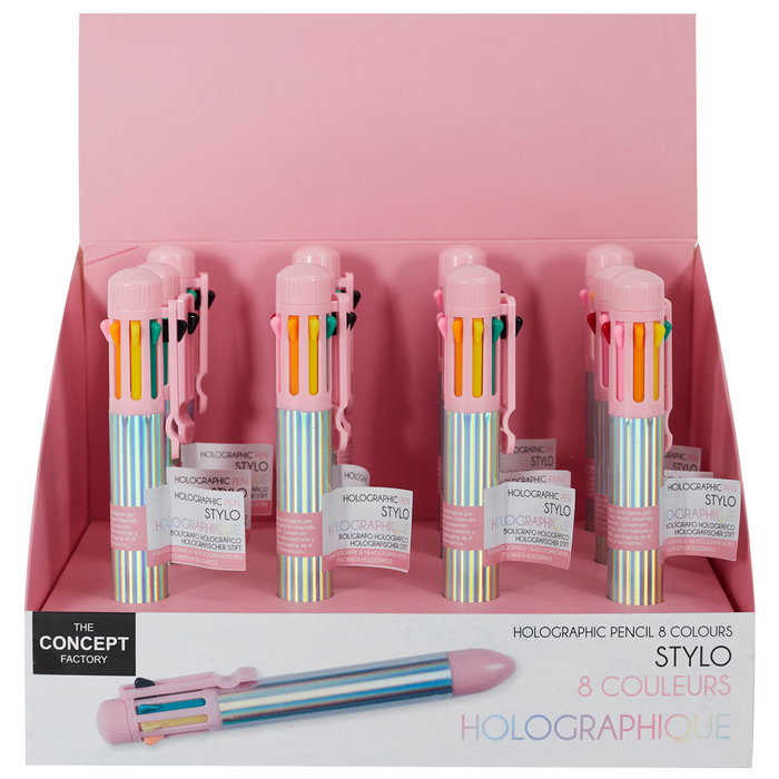 The Concept Factory Bolígrafo 8 Colores Holográfico Tornasolado My Funny Papet