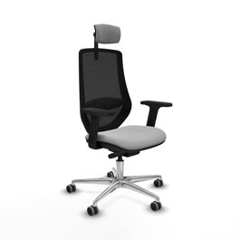 PIQUERAS Y CRESPO Silla de oficina Mardos con mecanismo Sincro/Traslack Gris claro y Negro