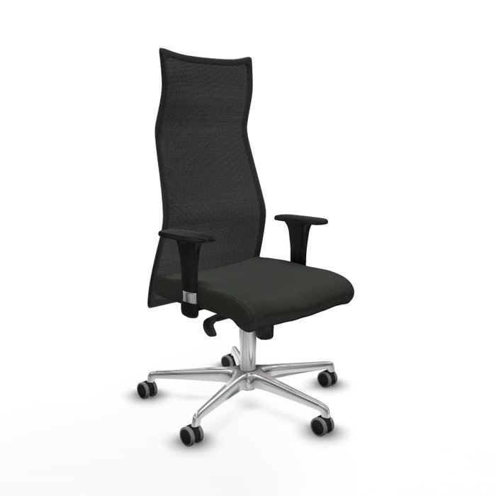 PIQUERAS Y CRESPO Sillón Albacete con mecanismo Sincro, Tela Negro, Base Aluminio PIQUERAS Y CRESPO Sillón Albacete con mecanismo Sincro, Tela Negro, Base Aluminio