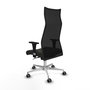 PIQUERAS Y CRESPO Sillón Albacete con mecanismo Sincro, Tela Negro, Base Aluminio