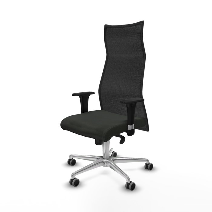 PIQUERAS Y CRESPO Sillón Albacete con mecanismo Sincro, Tela Negro, Base Aluminio PIQUERAS Y CRESPO Sillón Albacete con mecanismo Sincro, Tela Negro, Base Aluminio