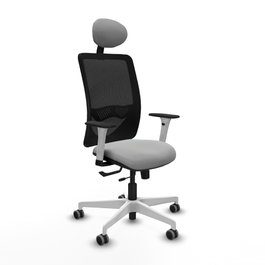PIQUERAS Y CRESPO Silla de oficina Zulema Gris claro/Negro con Mecanismo Sincro/Traslack
