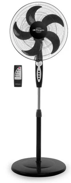 Orbegozo SF 0249 Ventilador de Pie 40 cm 60W Negro con 5 Aspas, 3 Velocidades, Temporizador 6h, Modo Noche e Inclinación Ajustable Orbegozo SF 0249 Ventilador de Pie 40 cm 60W Negro con 5 Aspas, 3 Velocidades, Temporizador 6h, Modo Noche e Inclinación Ajustable