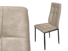 Giftdecor Silla Respaldo Alto Cuero Gris 64 x 10 x 43 cm (Set de 4)