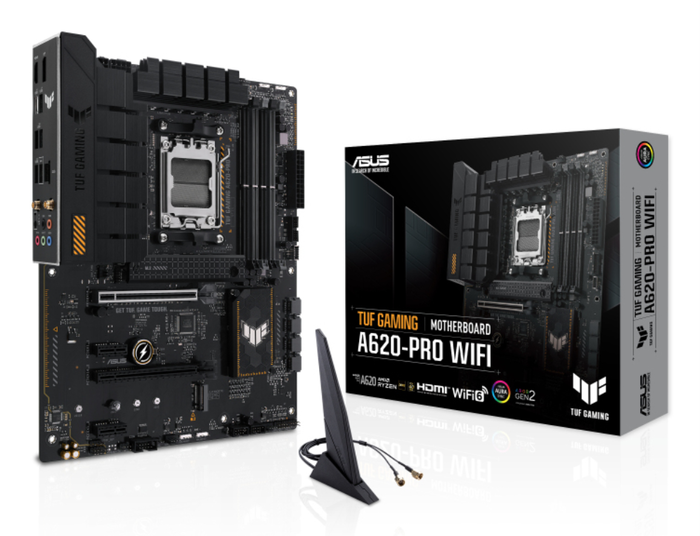 ASUS TUF GAMING A620-PRO WiFi Placa Base ATX AMD A620 Socket AM5 para AMD Ryzen 5000 y 7000 Series DDR5 con Wi-Fi 6