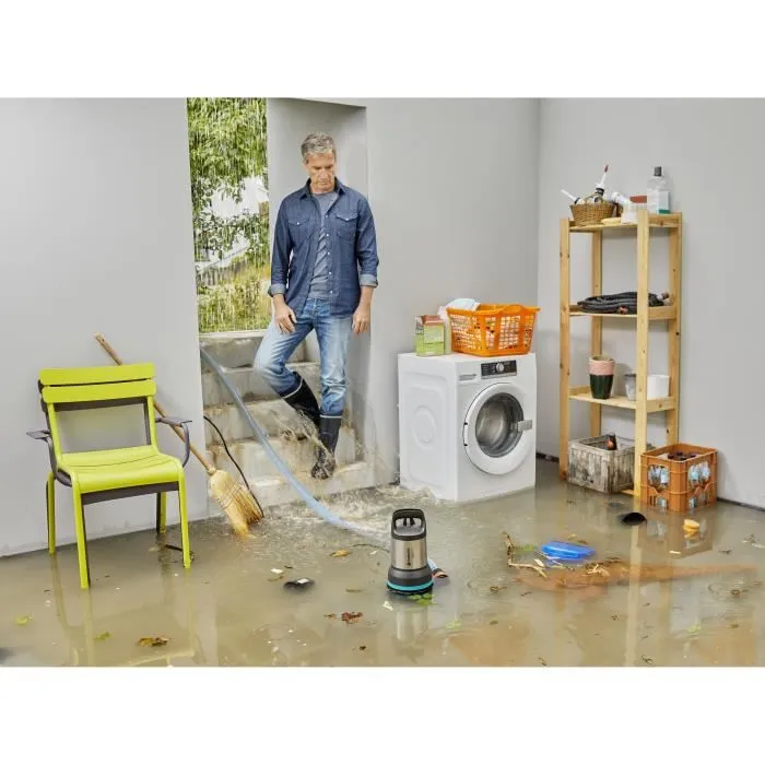 Gardena Bomba de aguas residuales 25000, 1100W, 25000 l/h, para partículas de hasta 38 mm, Aquasensor