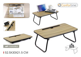 Confortime Mesa de Madera con Estructura Metálica Plegable