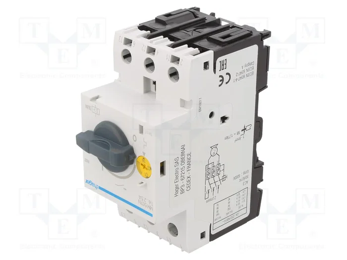 HAGER Interruptor motorizado 0,75kW 230VAC 1,6÷2,5A HAGER Interruptor motorizado 0,75kW 230VAC 1,6÷2,5A