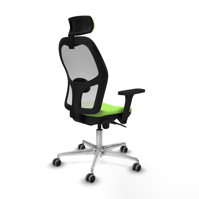 PIQUERAS Y CRESPO Silla de oficina Jorquera con mecanismo Sincro, Tela Pistacho y Malla Blanca