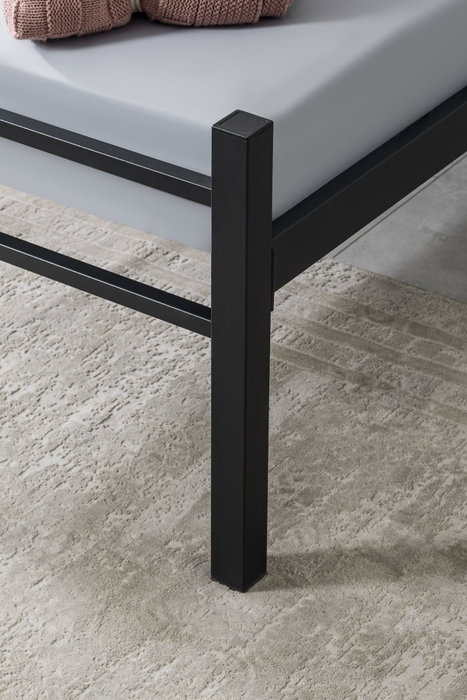 Hanah Home Cama Individual K90 - Negro (90 x 190 cm) Estructura Metálica Resistente Elegante Diseño Moderno Ideal para Dormitorios