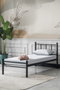 Hanah Home Cama Individual K90 - Negro (90 x 190 cm) Estructura Metálica Resistente Elegante Diseño Moderno Ideal para Dormitorios