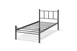 Hanah Home Cama Individual K90 - Negro (90 x 190 cm) Estructura Metálica Resistente Elegante Diseño Moderno Ideal para Dormitorios