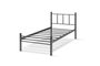 Hanah Home Cama Individual K90 - Negro (90 x 190 cm) Estructura Metálica Resistente Elegante Diseño Moderno Ideal para Dormitorios