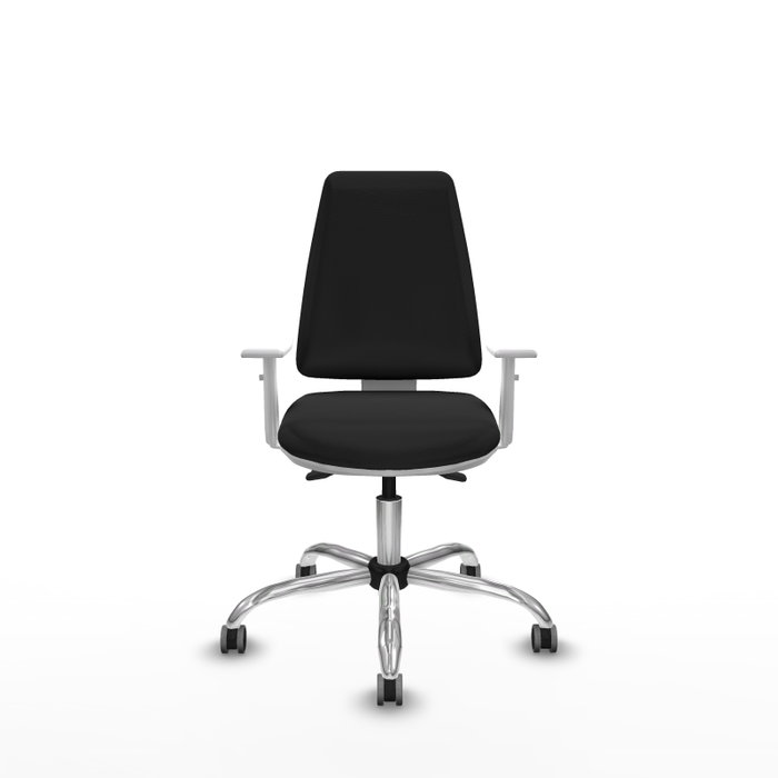 PIQUERAS Y CRESPO Silla de oficina Elche con mecanismo Asincro y reposabrazos blancos