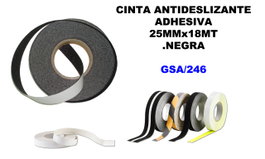 Cinta antideslizante adhesiva 25mm x 18m Negra