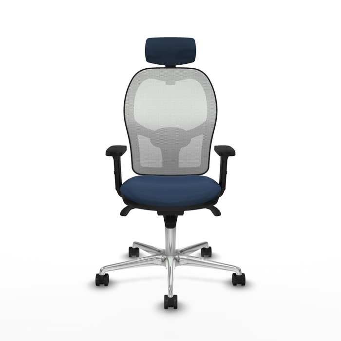 PIQUERAS Y CRESPO Silla de oficina Jorquera con mecanismo Sincro, Azul marino y Blanco