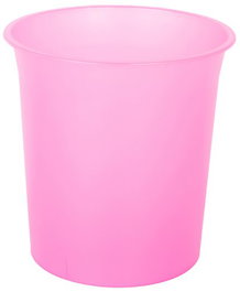 OLEF Papelera de Plástico Cerrada 16 Litros Traslúcido Fucsia