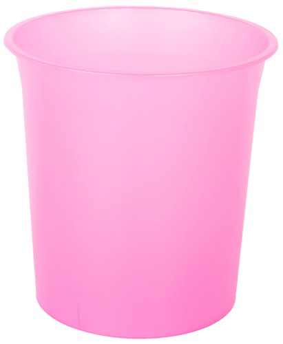 OLEF Papelera de Plástico Cerrada 16 Litros Traslúcido Fucsia OLEF Papelera de Plástico Cerrada 16 Litros Traslúcido Fucsia