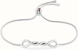 Tommy Hilfiger Pulsera de Acero Inoxidable Gris para Mujer