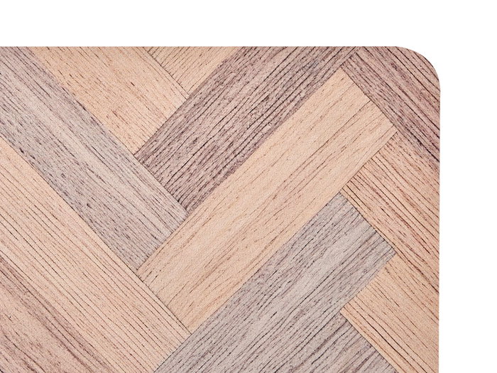 Kinvara Alfombra Cocina Efecto Madera 50x200 cm Poliéster Antideslizante (Set de 12)