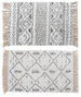 DKD Home Decor Alfombra Boho Blanco Negro 50 x 1 x 80 cm Algodón Polyester Baño Flecos