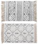 DKD Home Decor Alfombra Boho Blanco Negro 50 x 1 x 80 cm Algodón Polyester Baño Flecos
