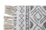 DKD Home Decor Alfombra Boho Blanco Negro 50 x 1 x 80 cm Algodón Polyester Baño Flecos