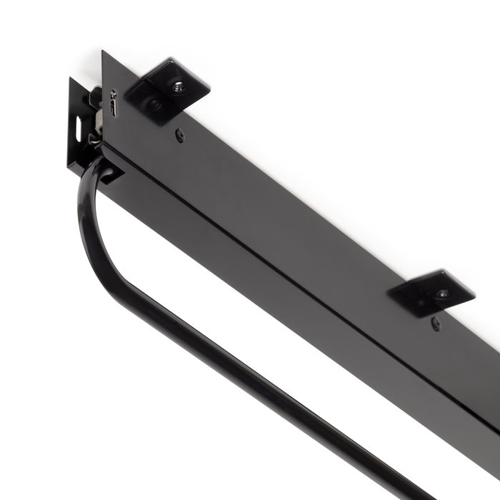 Emuca Colgador extraíble para armario gran profundidad Self, L800mm, Acero y Plástico, Pintado negro