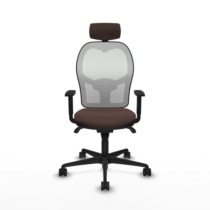 PIQUERAS Y CRESPO Silla de oficina Jorquera, mecanismo sincro, marrón y blanco PIQUERAS Y CRESPO Silla de oficina Jorquera, mecanismo sincro, marrón y blanco