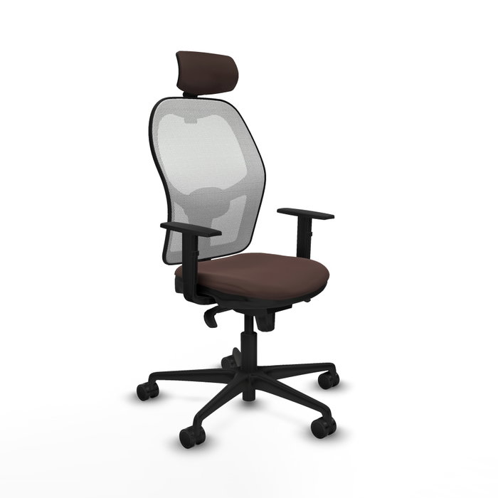 PIQUERAS Y CRESPO Silla de oficina Jorquera, mecanismo sincro, marrón y blanco PIQUERAS Y CRESPO Silla de oficina Jorquera, mecanismo sincro, marrón y blanco