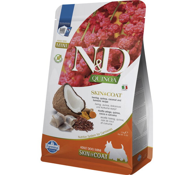Farmina N&D Quinoa Skin & Coat Arenque Coco Mini 2,5kg Farmina N&D Quinoa Skin & Coat Arenque Coco Mini 2,5kg